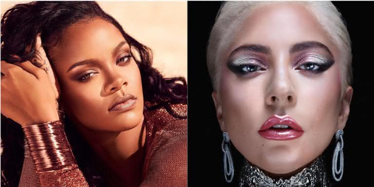 Rihanna e Lady Gaga em suas campanhas de maquiagem - Instagram