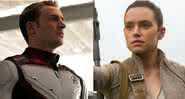 Chris Evans em 'Vingadores: Ultimato' e Daisy Ridley em 'Star Wars: O Despertar da Força' - Reprodução/Disney