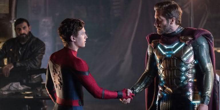 Peter Parker e Mysterio em 'Homem-Aranha: Longe de Casa' - Divulgação Marvel