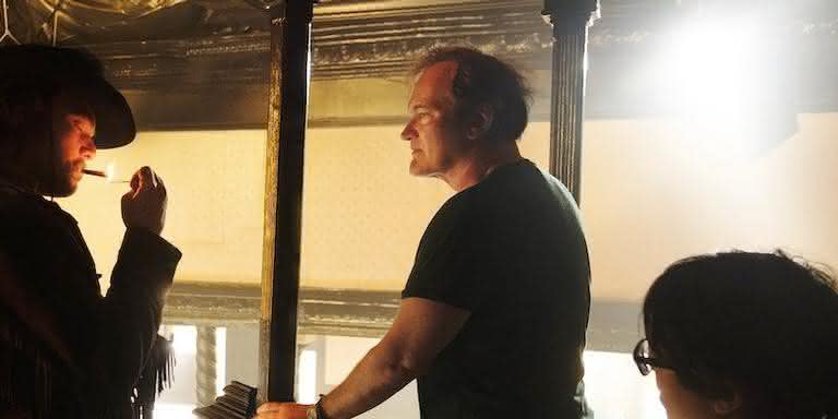 Quentin Tarantino no set de 'Era Uma Vez em... Hollywood' - Divulgação/Sony