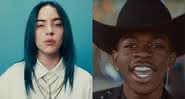 Billie Eilish em Bad Guy e Lil Nas X em Old Town Road (Reprodução/YouTube)