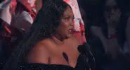 Lizzo durante a cerimônia de premiação do Grammy 2020 - YouTube