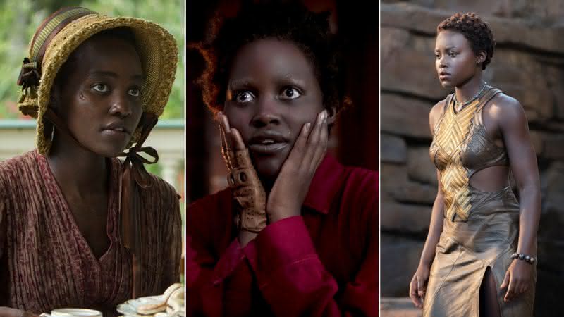 Lupita Nyong'o em 12 Anos de Escravidão, Nós e Pantera Negra - Divulgação/Tobis Film/Universal Pictures/Marvel Studios