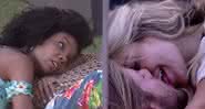 Thelma ao lado de Marcela e Daniel no jardim do BBB20 - Globoplay