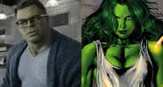 Hulk em Vingadores: Ultimato e a She-Hulk nos quadrinhos - Reprodução/Disney/Marvel