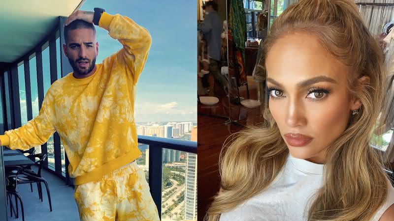 Maluma e JLO em publicação nas redes sociais - Reprodução/Instagram