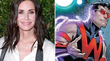 Courteney Cox está em negociações para fazer parte do elenco da nova série do Disney+, "Homem-Maravilha" - Reprodução: Marvel Comics/Rich Fury/Getty Images