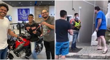Matheus Pires, de 19 anos, ganhou uma moto e um perfil no Instagram criou uma vaquinha com meta de 150 mil reais para o jovem - Reprodução/Instagram