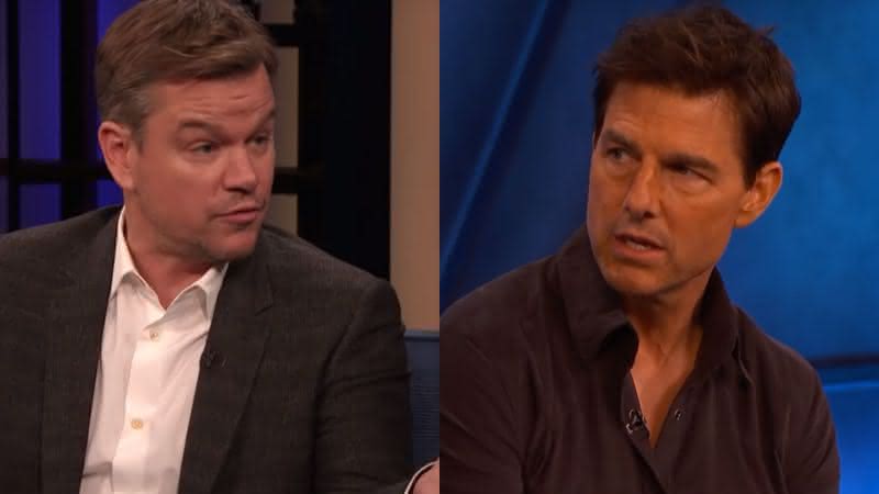 Matt Damon e Tom Cruise no programa americano Conan - Reprodução/YouTube