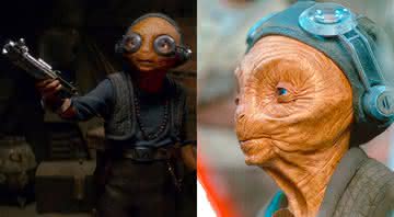 Maz Kanata em Os Últimos Jedi e a personagem em Star Wars: A Ascensão Skywalker - Disney/Lucasfilm