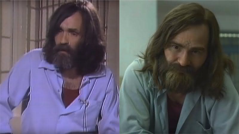 Charles Manson da vida real versus sua adaptação para Mindhunter (Reprodução/YouTube)