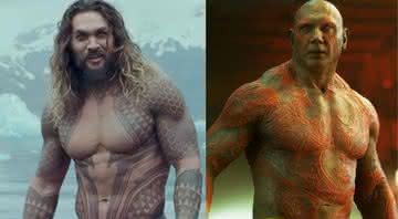 Jason Momoa e Dave Bautista estão trabalhando em novo filme policial - Reprodução/Warner Bros. e Marvel Studios