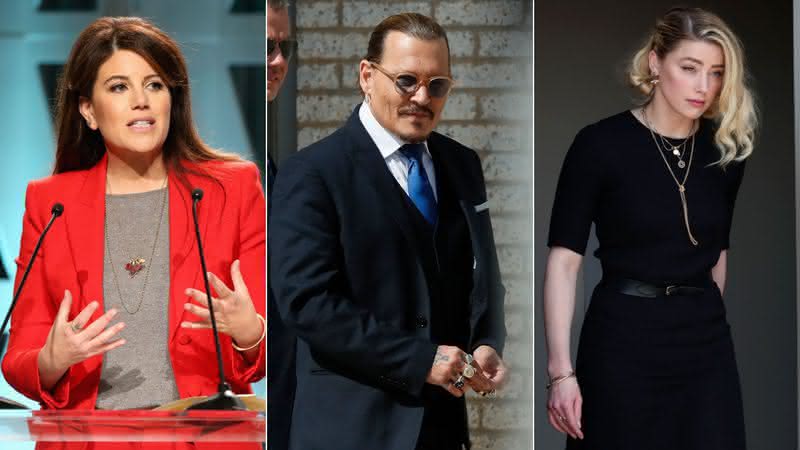 Monica Lewinsky afirma que julgamento de Johnny Depp e Amber Heard é "pornô de tribunal" e "somos culpados" - Divulgação/Getty Images: Jesse Grant/Stuart C. Wilson/Win McNamee