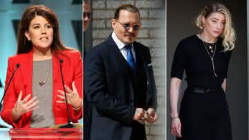 Monica Lewinsky afirma que julgamento de Johnny Depp e Amber Heard é "pornô de tribunal" e "somos culpados" - Divulgação/Getty Images: Jesse Grant/Stuart C. Wilson/Win McNamee