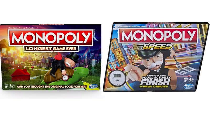 Caixas de Monopoly Longest Game Ever e Monopoly Speed - Hasbro