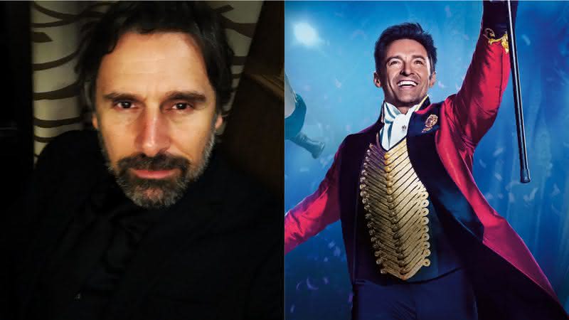 Murilo Rosa em foto de seu perfil e Hugh Jackman em O Rei do Show - Instagram/20th Century Fox