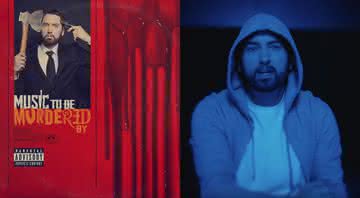 Capa de Music To Be Murdered By e Eminem no clipe de Darkness - Shady Records/YouTube