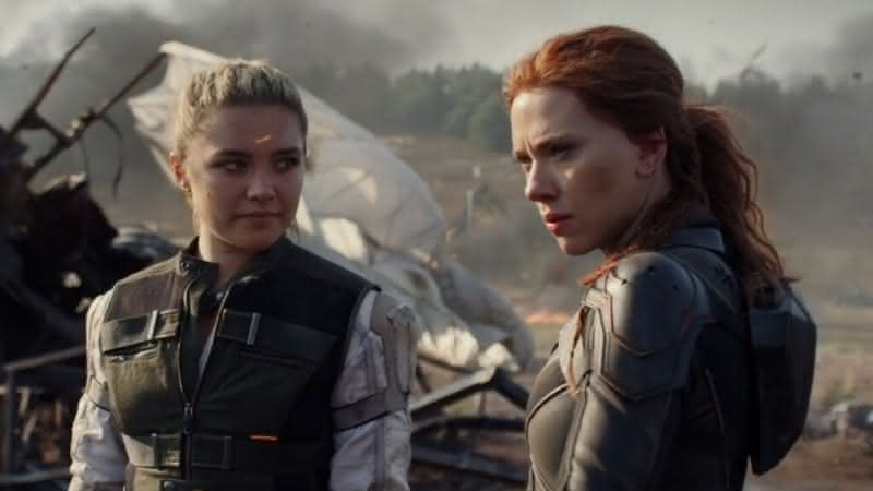 Natasha Romanoff (Scarlett Johansson) e Yelena Belov (Florence Pugh) em "Viúva Negra" - Reprodução/Marvel Studios