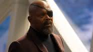 Nick Fury (Samuel L. Jackson) em cena de "As Marvels", que fará conexão com "Invasão Secreta" - Reprodução/Marvel Studios