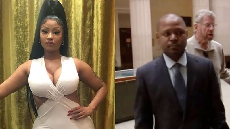 Nicki Minaj em clique nas redes sociais e seu irmão, Jelani Maraj, em um tribunal em 2017 - Instagram/YouTube