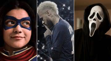 Refilmagens de "Ms. Marvel"; documentário de Neymar Jr.; e mais - Divulgação/Marvel Studios, Netflix, Paramount