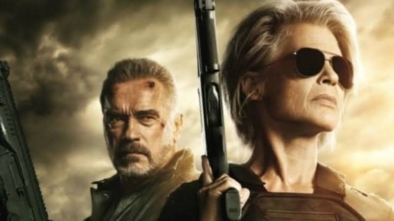 Arnold Schwarzenegger e Linda Hamilton em O Exterminador do Futuro: Destino Sombrio - Paramount Pictures