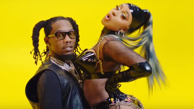 Offset e Cardi B em cena do clipe de Clout - Reprodução/Youtube