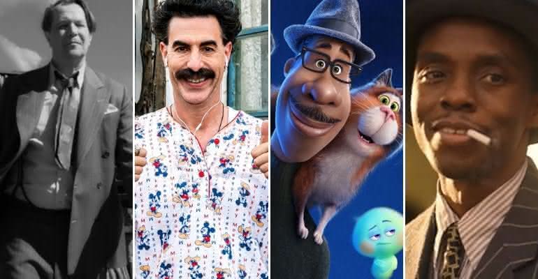 Assista a filmes como "Mank", "Borat: Fita de Cinema Seguinte", "Soul" e outros indicados ao Oscar 2021 - Reprodução/Netflix/Amazon Prime Video/Disney