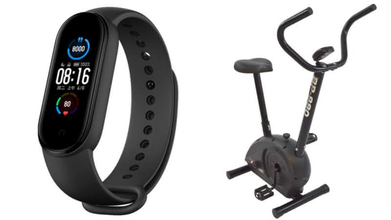 Bicicleta ergométrica, kit de elásticos, smartband e mais: 8 itens para a hora do exercício físico - Reprodução/Amazon