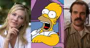 Cate Blanchett em Blue Jasmine, Homer Simpson e David Harbour Stranger Things - Sony Picturs/Fox/Netflix