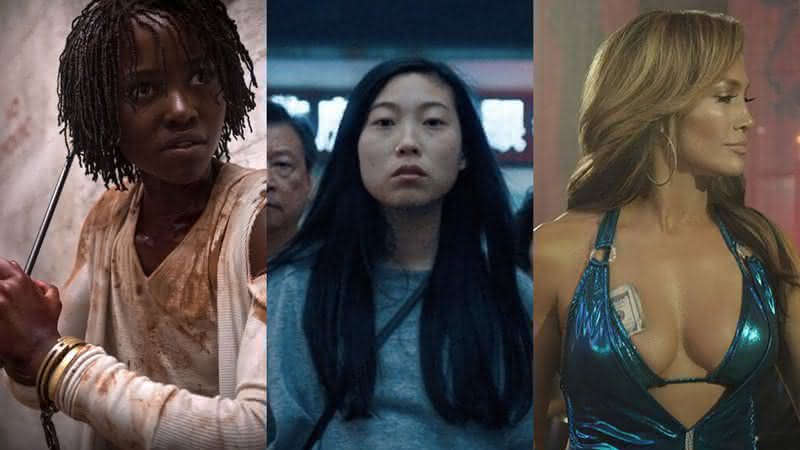 Lupita Nyong'o, em Nós; Awkwafina, em A Despedida; e Jennifer Lopez, em As Golpistas: atrizes ficaram ausentes na lista de indicados ao Oscar 2020 - Divulgação