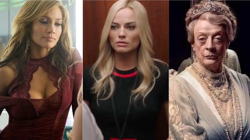 Jennifer Lopez em As Golpistas, Margot Robbie em O Escândalo e Maggie Smith em Downton Abbey - Annapurna/Everyman Pictures/Carnival