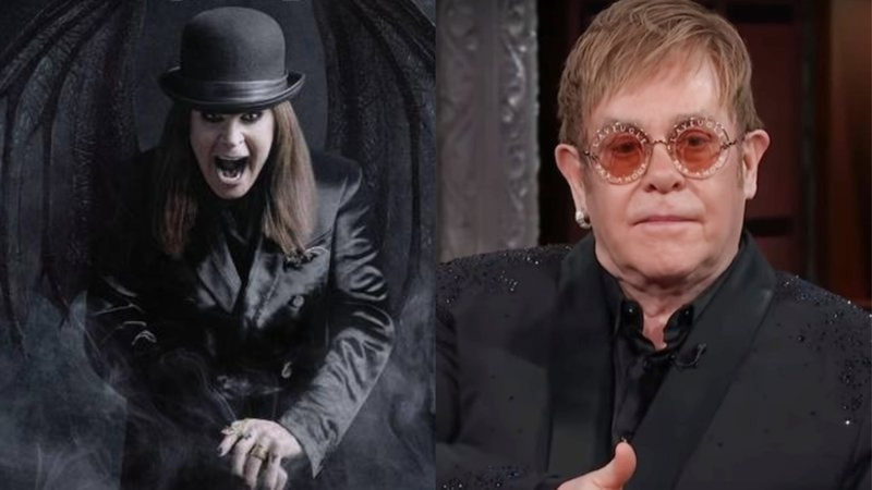 Capa do álbum Ordinary Man e Elton John em talk show dos Estados Unidos - Epic Records/Youtube