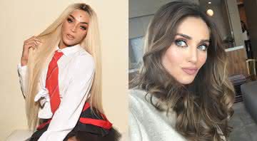 Pabllo Vittar vestida de Mia Colucci  e Anahí, que interpretou a personagem na novela mexicana - Reprodução/Instagram