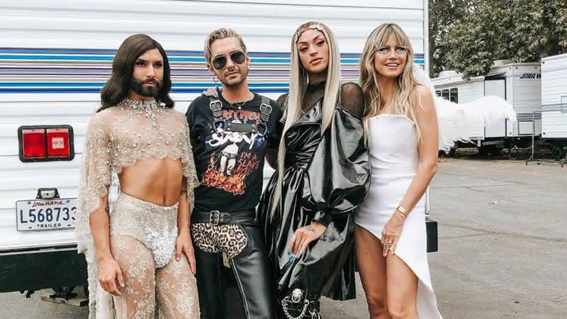 Pabllo Vittar, Conchita Wurst, Bill Kaulitz e Heidi Klum em foto publicada em seu perfil - Instagram