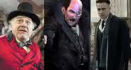 Danny DeVito em Dumbo, Pinguim no game Batman Arkham City e Colin Farrel em Animais Fantásticos - Divulgação/Disney/Rocksteady/Warner Bros.