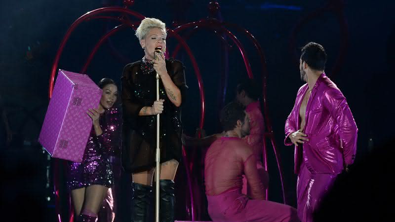 P!nk durante apresentação no Rock in Rio 2019 - Francisco Cepeda/AgNews