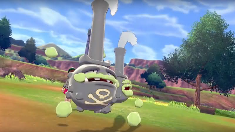 Weezing em sua forma Galar em Pokémon Sword & Shield. Reprodução/YouTube