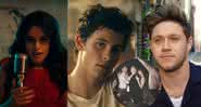 Camila Cabello, Shawn Mendes e Niall Horan em clipes no YouTube e flagra da festa - YouTube/Instagram