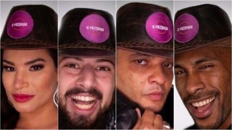 Raissa Barbosa, Lucas Cartolouco, Fernandinho Beat Box e Rodrigo Moraes foram indicados à primeira Roça de A Fazenda 12 - Divulgação/Record TV