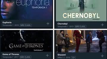 Imagens do catálogo da plataforma de streaming - Amazon Prime Video