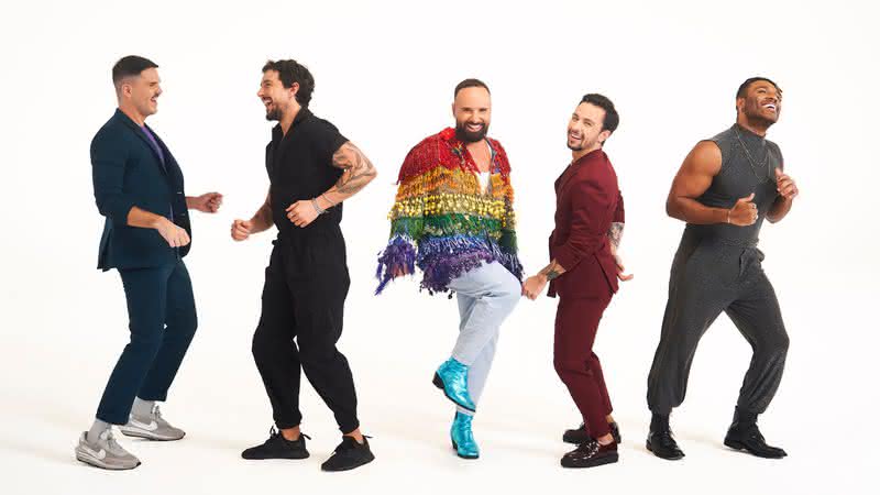 Da esquerda para direita: Guto Requena, Yohan Nicolas, Rica Benozzati, Luca Scarpelli e Fred Nicácio - Divulgação/Netflix