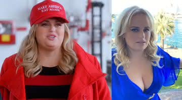 Rebel Wilson interpreta a personagem Amy Gorda no longa - Reprodução/Universal Pictures e Reprodução/Instagram