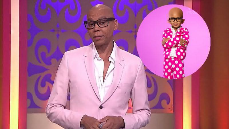 RuPaul Charles em programa no YouTube e um dos cliques do ensaio - YouTube/Facebook