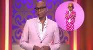 RuPaul Charles em programa no YouTube e um dos cliques do ensaio - YouTube/Facebook