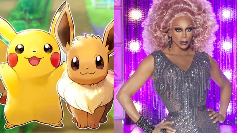 Pokemón em material promocional e RuPaul em RuPaul's Drag Race - Divulgação/Nintendo/VH1