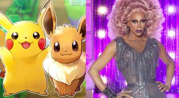 Pokemón em material promocional e RuPaul em RuPaul's Drag Race - Divulgação/Nintendo/VH1