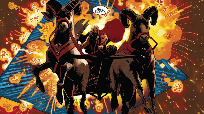 Carruagem de bodes de Thor aparecerá em "Thor: Amor e Trovão", nova aventura do deus do trovão - Reprodução/Marvel Comics