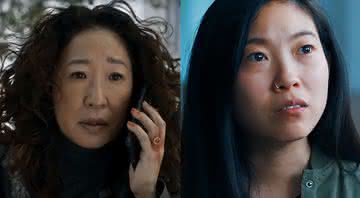 Sandra em "Killing Eve" e Awkwafina em "The Farewell" - Divulgação/BBC/A24