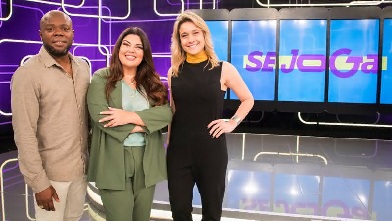 Érico Brás, Fabiana Karla e Fernanda Gentil, apresentadores do Se Joga - Globo/Victor Pollak